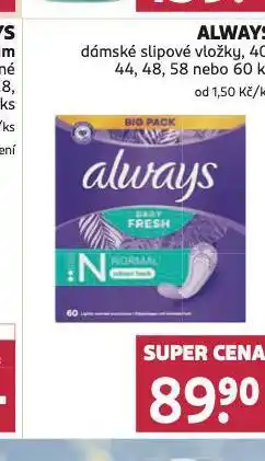 Rossmann Always dámské slipové vložky nabídka