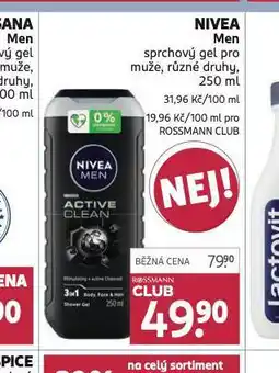 Rossmann Nivea men sprchový gel nabídka