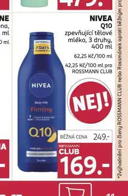 Rossmann Nivea q10 zpevňující tělové mléko nabídka