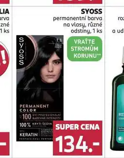 Rossmann Syoss permanentní barva na vlasy nabídka