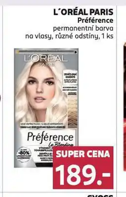 Rossmann Loreal paris préférence permanentní barva na vlasy nabídka