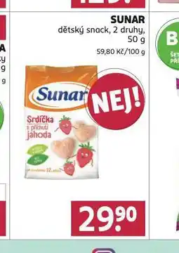 Rossmann Sunar dětský snack nabídka