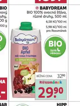 Rossmann Babydream bio 100% ovocná šťáva nabídka