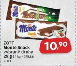Coop ZOTT Monte Snack nabídka