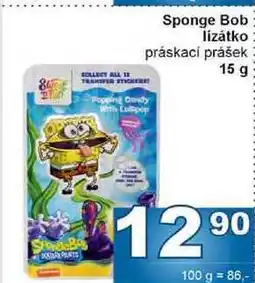 Jip Sponge Bob lízátko práskací prášek 15 g nabídka