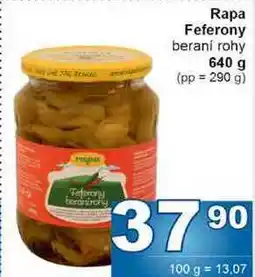 Jip Rapa Feferony beraní rohy 640 g (pp = 290 g) nabídka