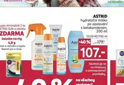 Rossmann Astrid hydratační mléko po opalování nabídka