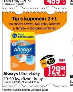 Teta Always dámské vložky nabídka