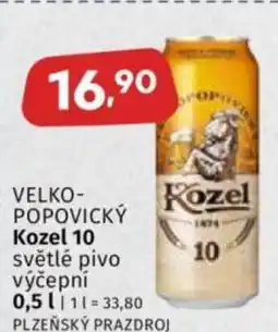 Coop VELKO- POPOVICKÝ Kozel 10 světlé pivo výčepní nabídka