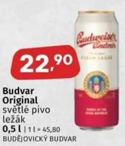 Coop Budvar Original světlé pivo i ležák nabídka
