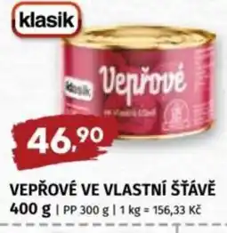 Coop Klasik vepřové ve vlastní šťávě nabídka