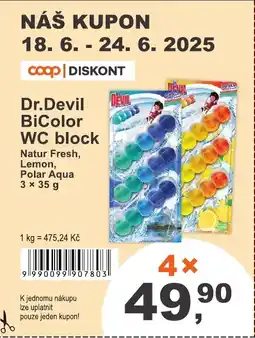 COOP DISKONT DR. DEVIL BiColor WC block nabídka