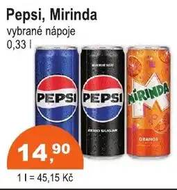 COOP DISKONT Pepsi, Mirinda nabídka