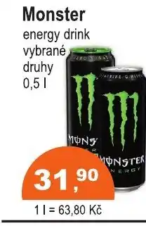 COOP DISKONT MONSTER energy drink nabídka