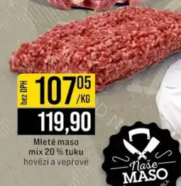 Jip Mleté maso mix 20% tuku hovezi a vepřové nabídka