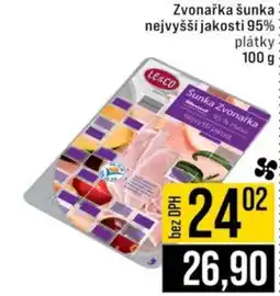 Jip Zvonařka šunka nejvyšší jakosti 95% plátky plátky nabídka