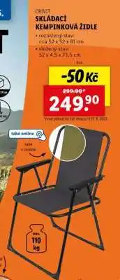Lidl CRIVIT SKLÁDACÍ KEMPINKOVÁ ŽIDLE nabídka
