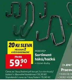 Lidl PARKSIDE Sortiment háků/háčků nabídka