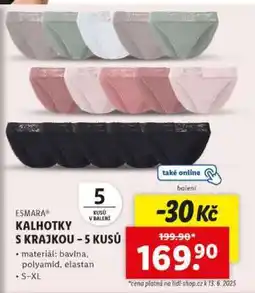 Lidl ESMARA KALHOTKY S KRAJKOU – 5 KUSŮ nabídka