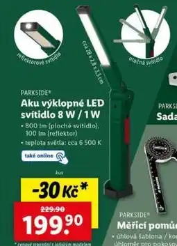 Lidl PARKSIDE Aku výklopné LED svítidlo 8 W / 1 W nabídka