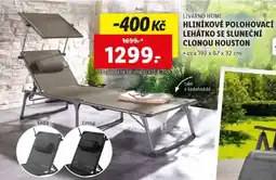 Lidl LIVARNO HOME Hliníkové polohovací lehátko se sluneční clonou HOUSTON nabídka
