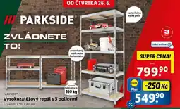 Lidl PARKSIDE VYSOKOZÁTĚŽOVÝ REGÁL S 5 POLICEMI nabídka