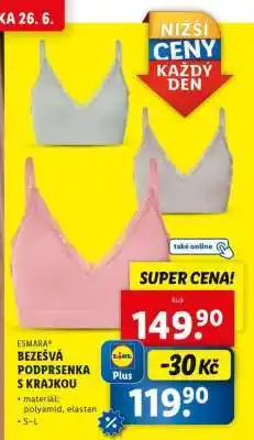 Lidl ESMARA BEZEŠVÁ PODPRSENKA S KRAJKOU nabídka