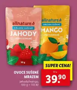 Lidl allnature MRAZEM SUŠENÉ JAHODY/MANGO nabídka