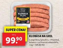 Lidl KLOBÁSA NA GRIL nabídka