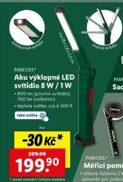 Lidl PARKSIDE Aku výklopné LED svítidlo 8 W / 1 W nabídka