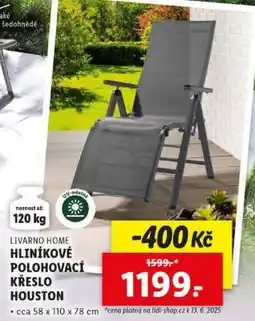 Lidl LIVARNO home Hliníkové polohovací křeslo Houston nabídka