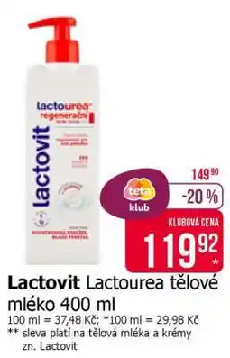 Teta Lactovit Lactourea tělové mléko 400 ml nabídka