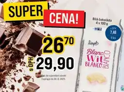 Jip Bílá čokoláda 4 x 100 g nabídka