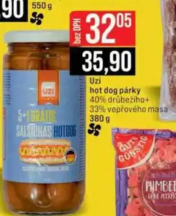 Jip Uzi hot dog párky nabídka