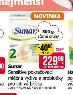 Teta Sunar sensitive 2 pokračovací kojenecké mléko nabídka
