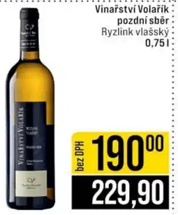 Jip Vinařství Volařík pozdní sběr Ryzlink vlašský nabídka