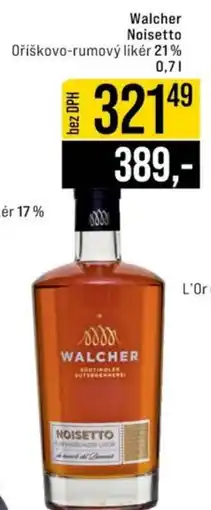 Walcher Noisetto Oříškovo-rumový likér 21%