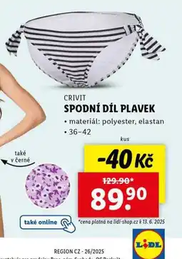 Lidl Spodní díl plavek nabídka