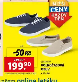 Lidl Volnočasová obuv nabídka