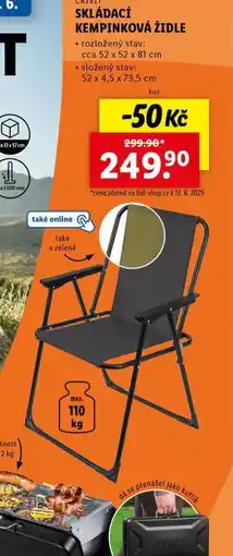Lidl Kempingová skládací židle nabídka