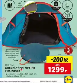 Lidl Zatemněný pop up stan pro 3 osoby nabídka