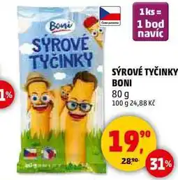 Penny Market SÝROVÉ TYČINKY BONI, 80 g nabídka