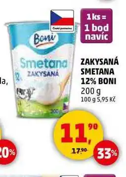 Penny Market ZAKYSANÁ SMETANA ZAKYSANA 12% BONI, 200 g nabídka