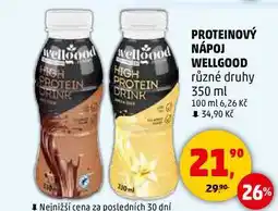 Penny Market PROTEINOVÝ NÁPOJ WELLGOOD různé druhy, 350 ml nabídka