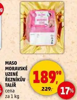 Penny Market MASO MORAVSKÉ UZENÉ ŘEZNÍKŮV TALÍŘ, 1 kg nabídka