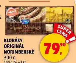 Penny Market KLOBÁSY ORIGINÁL NORIMBERSKÉ, 300 g nabídka