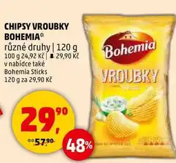 Penny Market CHIPSY VROUBKY BOHEMIA různé druhy, 120 g nabídka