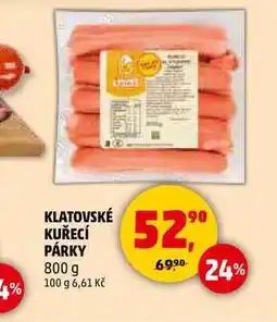 Penny Market KLATOVSKÉ KUŘECÍ PÁRKY, 800 g nabídka
