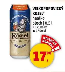 Penny Market VELKOPOPOVICKÝ KOZEL nealko plech, 0,5 l nabídka