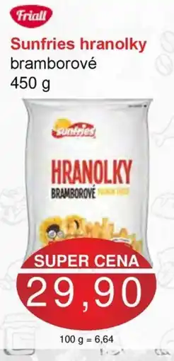 PLUS JIP Sunfries hranolky bramborové nabídka
